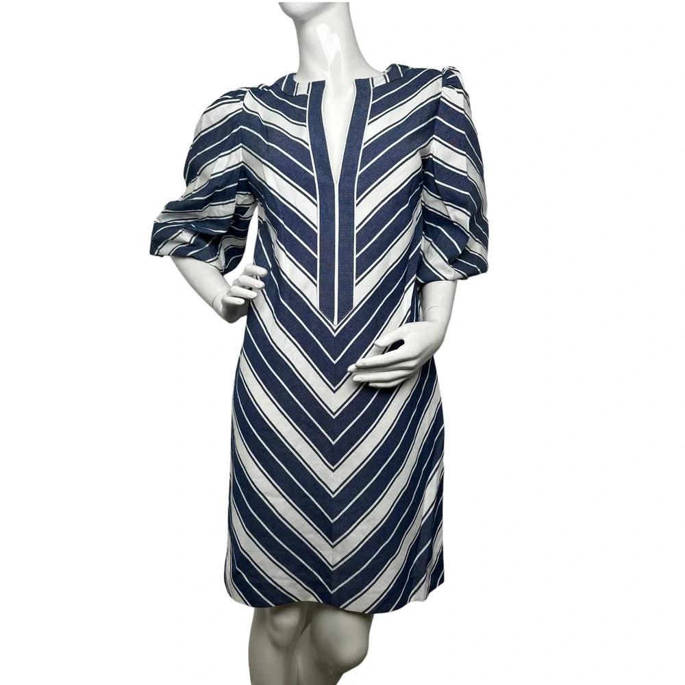 Kate Spade Stripe Double Cloth Mainline Dress XL Sailboat